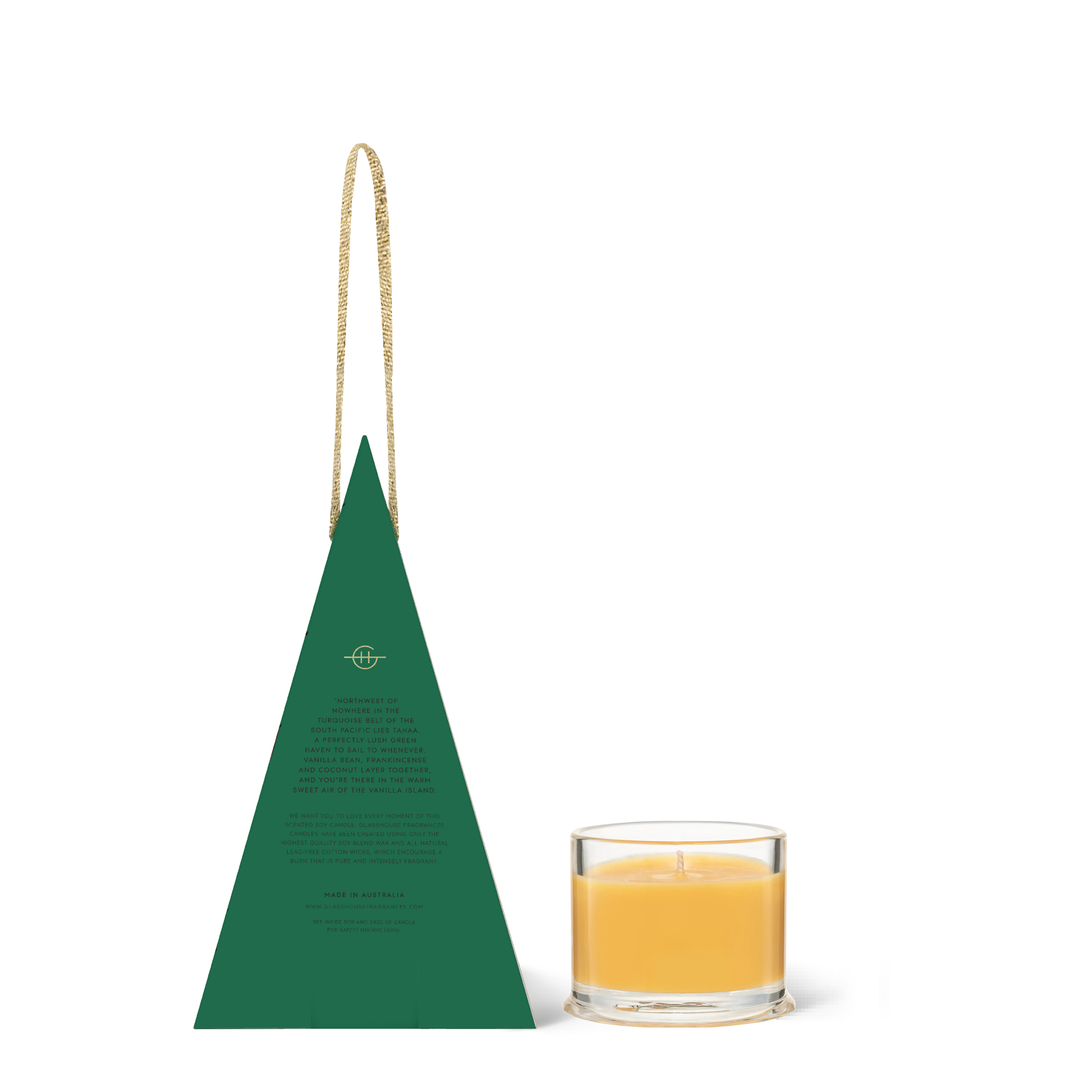 A Tahaa Affair Christmas 1.1 oz. Candle Bauble Glasshouse Fragrances