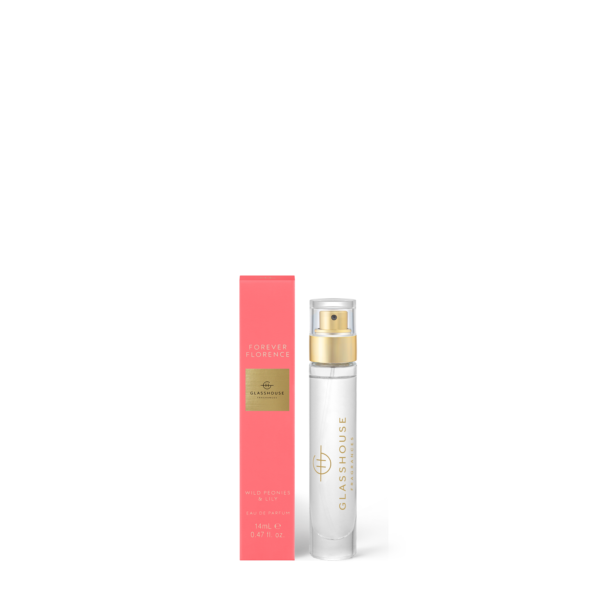 Glasshouse Fragrances Forever Florence Wild Peonies and Lily 14mL Eau de Parfum with box