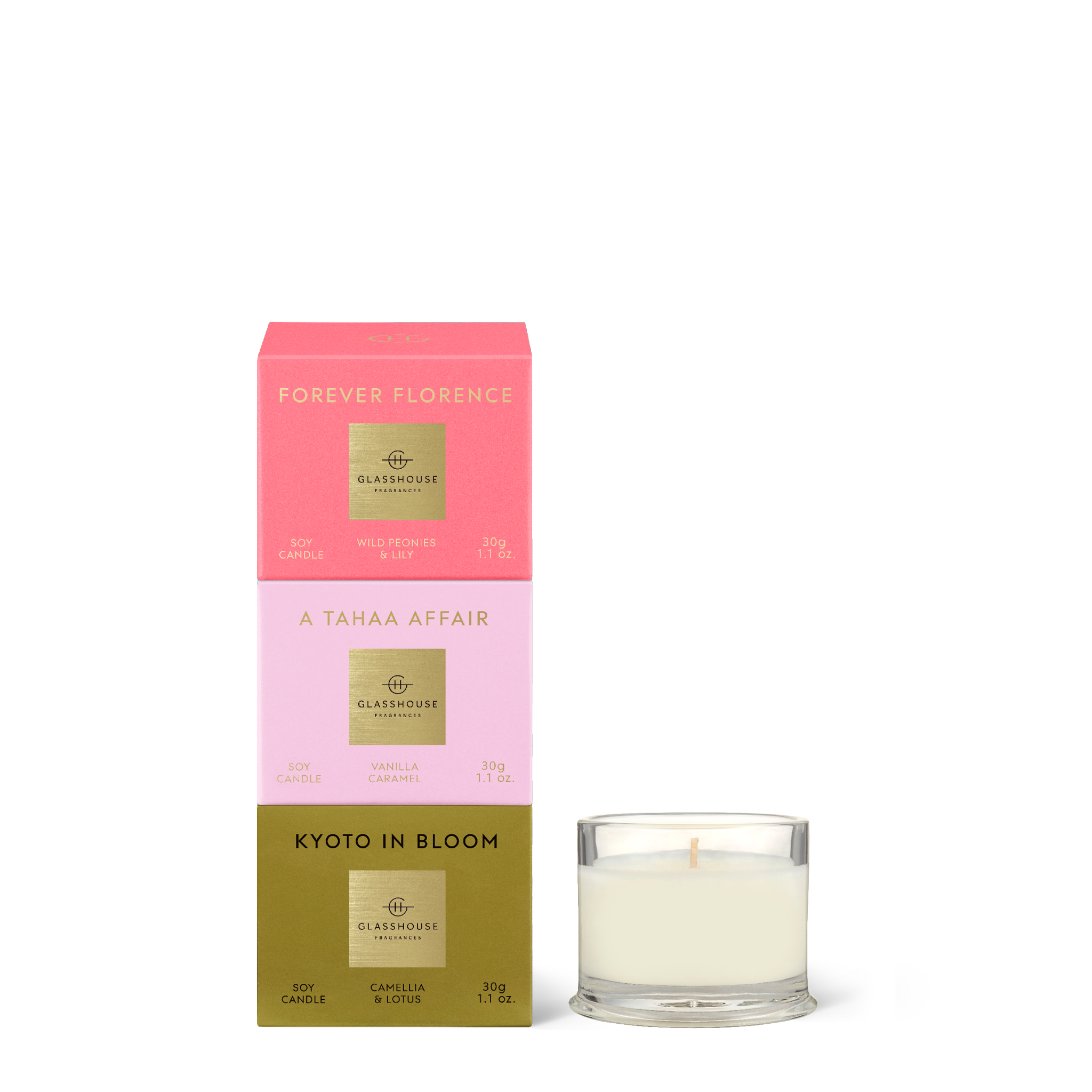 Glasshouse Fragrances 30g Most Coveted Candle Trio